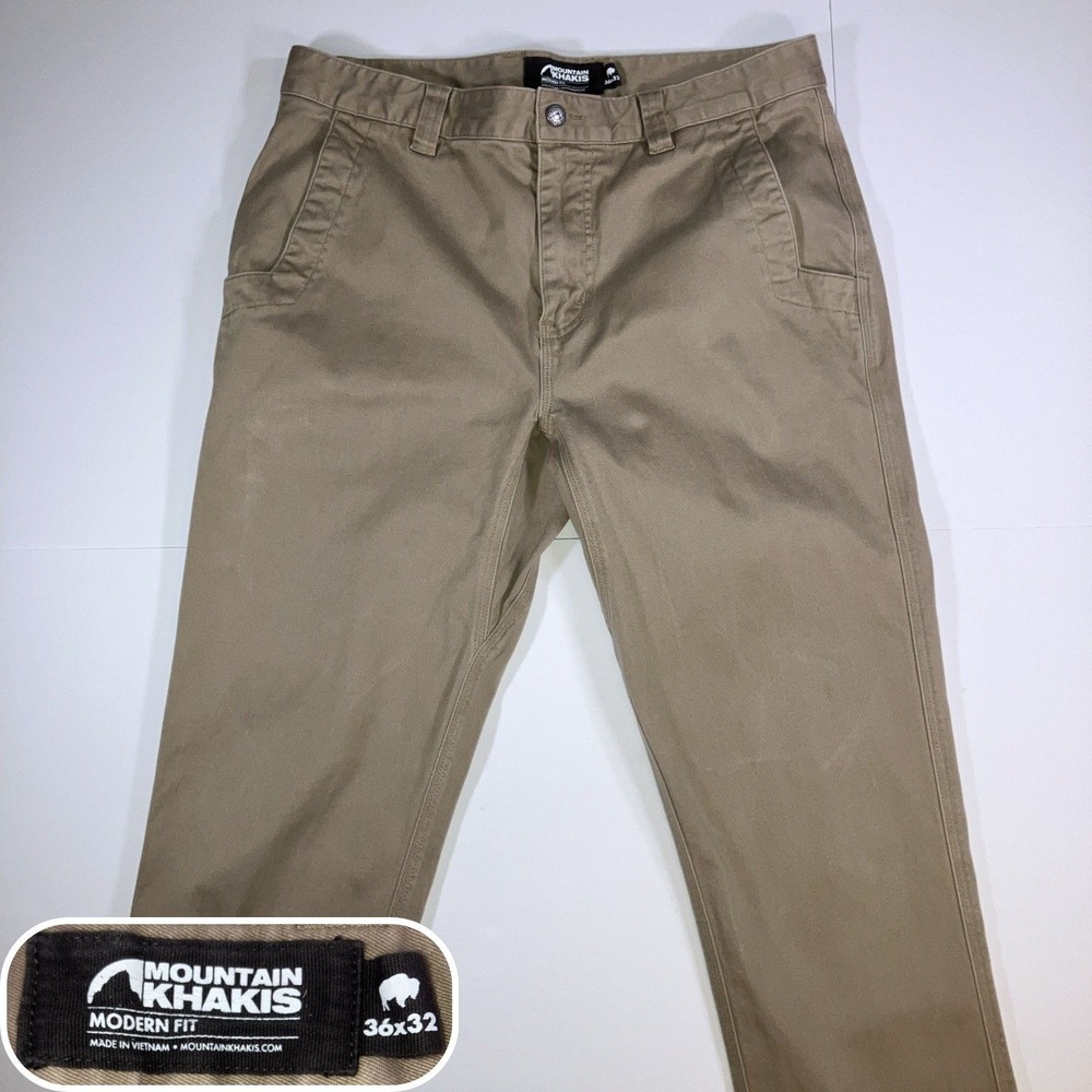 Mountain Khakis Mens 36x32 Beige Chino Pants Stretch Outdoor Workwear